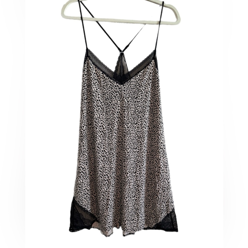 Victoria's Secret Animal Print Chemise with Black Lace NWOT - Picture 3 of 9